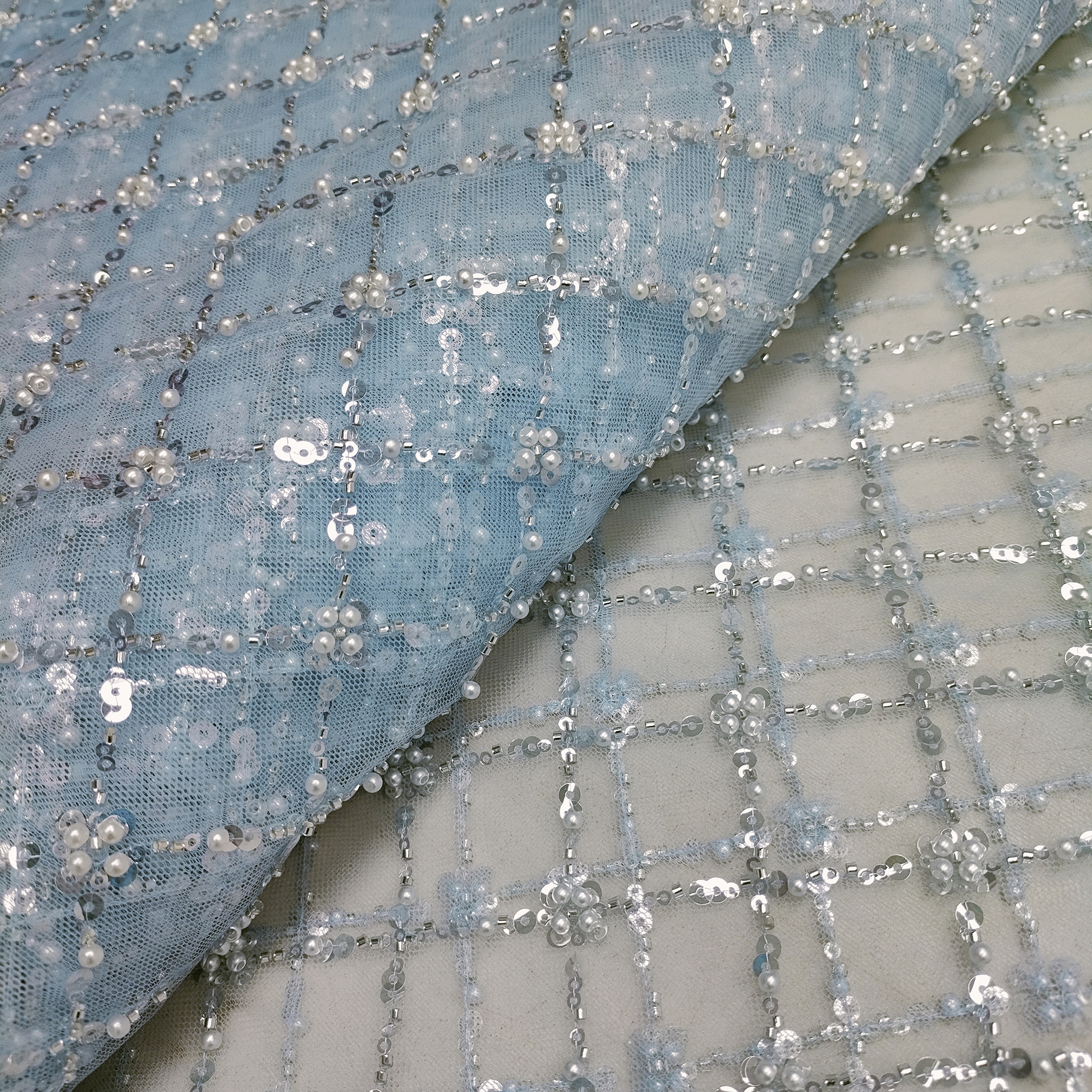 Glitter Tablecloth - Sewing Tulle African Beaded Lace Fabric