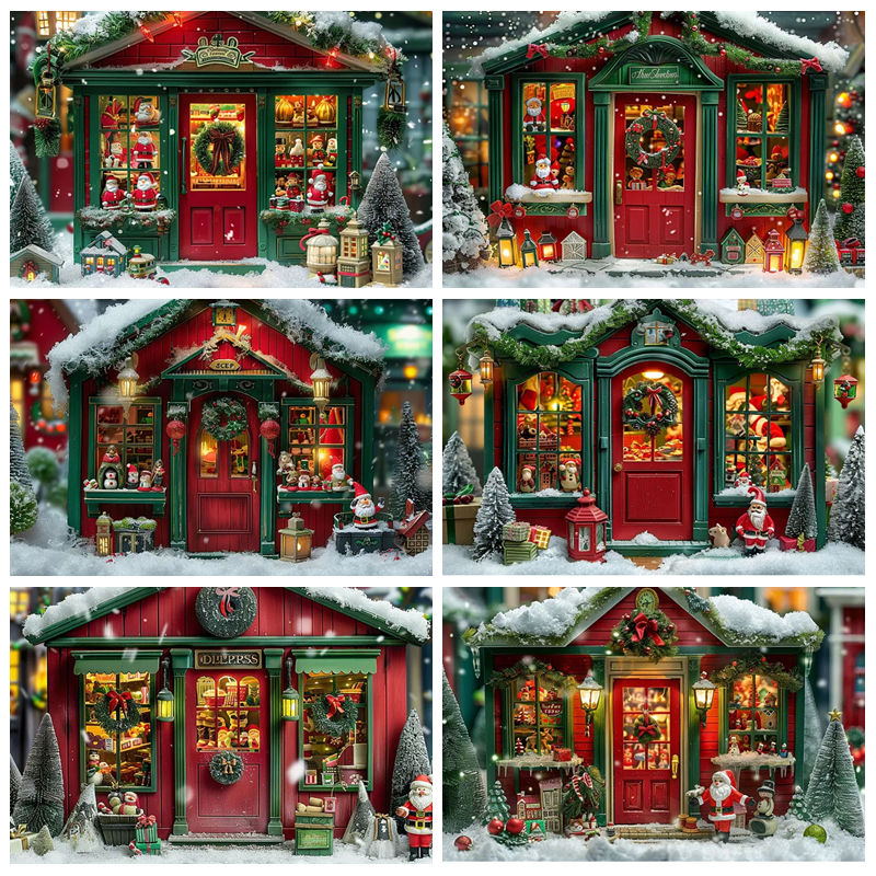 Party Event Supply Store - Christmas Store Photography Background Santa Claus