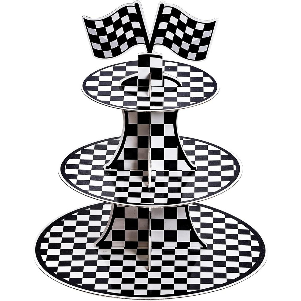 Cupcake Stand Tier - 3-Tier Round Cupcake Stand with Racing