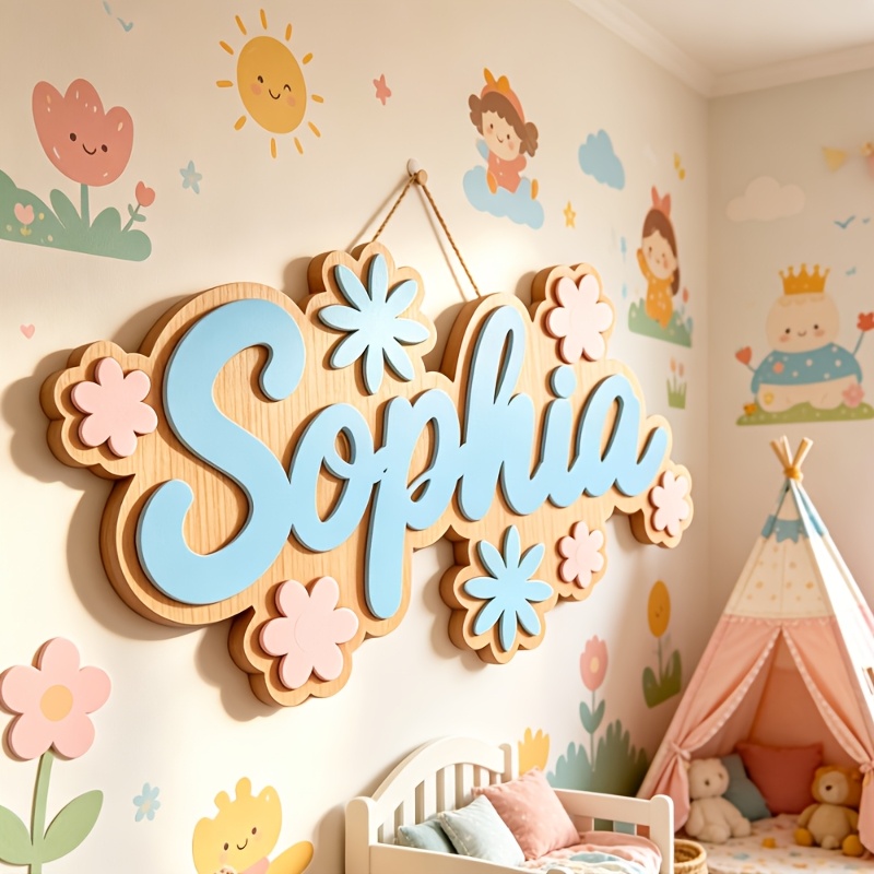 Eve Party - Personalized Floral Themed Name Room Sign,