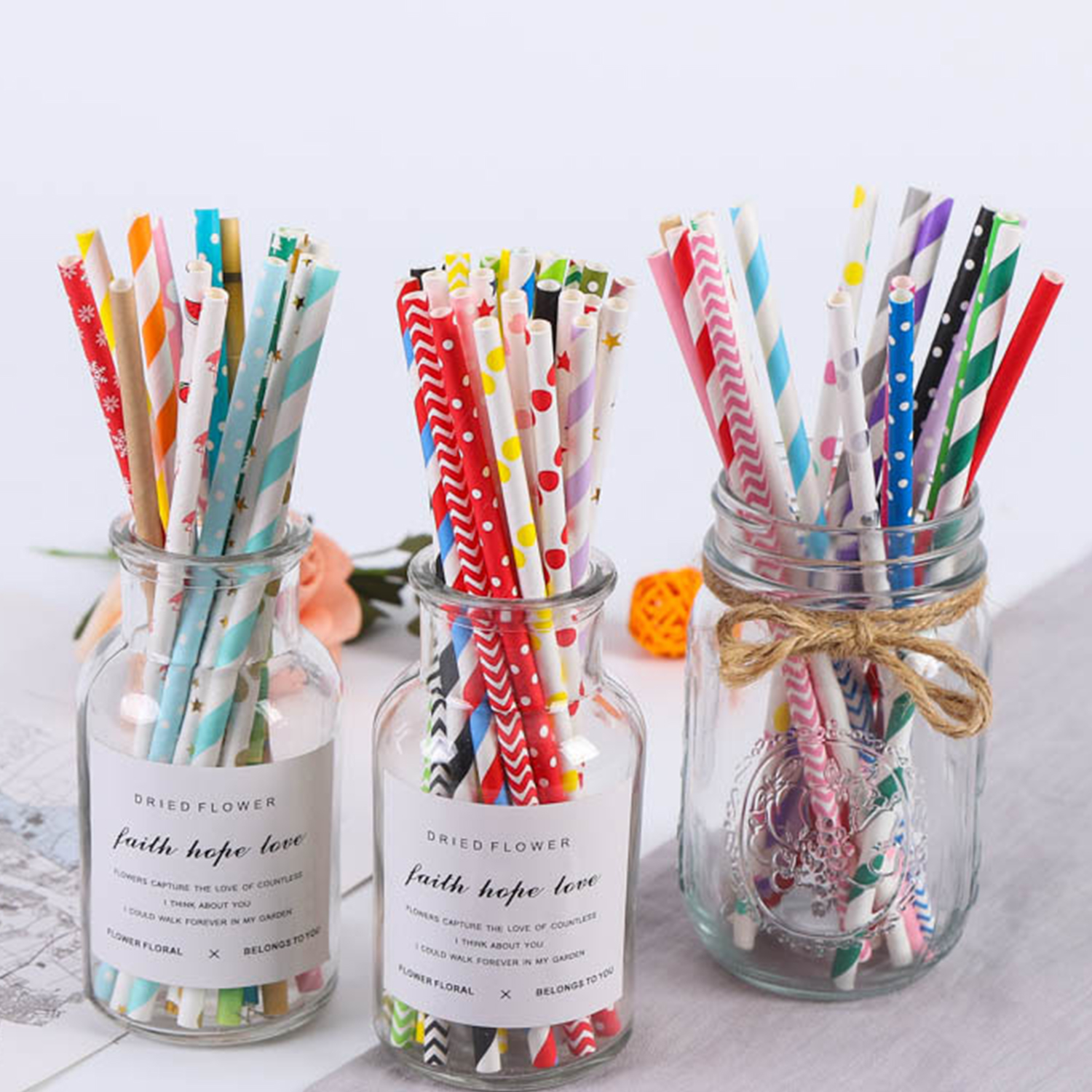 25 Pcs Colorful Disposable Pap - Paper Straw Color recensie en prijs