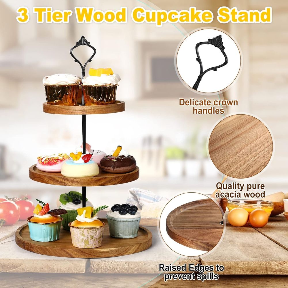 3 Set 3 Tier Wood Cupcake Stan - Cupcake Stand Tier recensie en prijs
