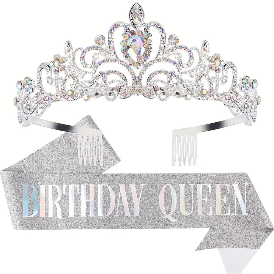 2pcs/Set Bling Rhinestone Crys - Birthday Sash Glitter recensie en prijs