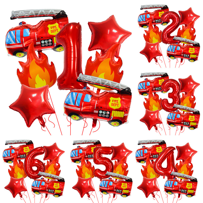 7PCS Fire Truck Themed Flame N - Balloon Arch Kit recensie en prijs