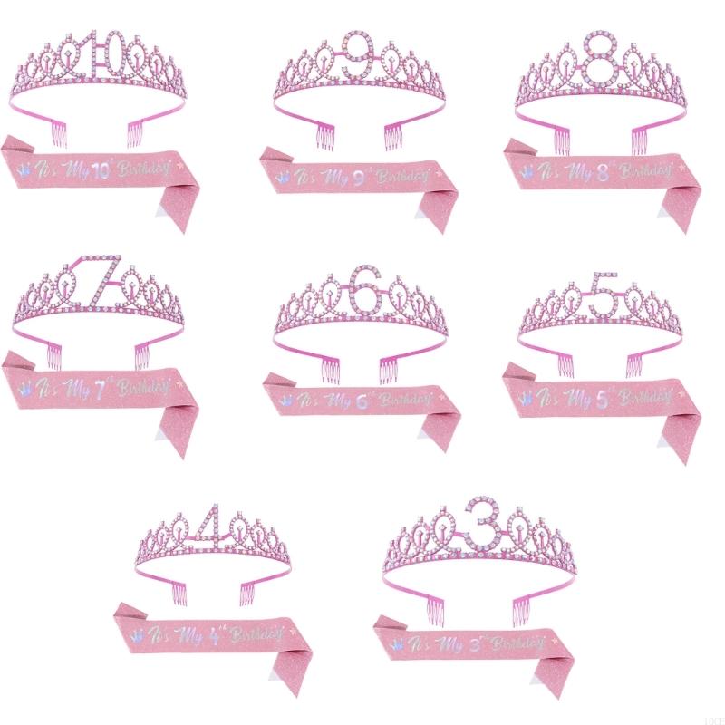 Glittering Pink Birthday Tiara - Birthday Sash Glitter recensie en prijs