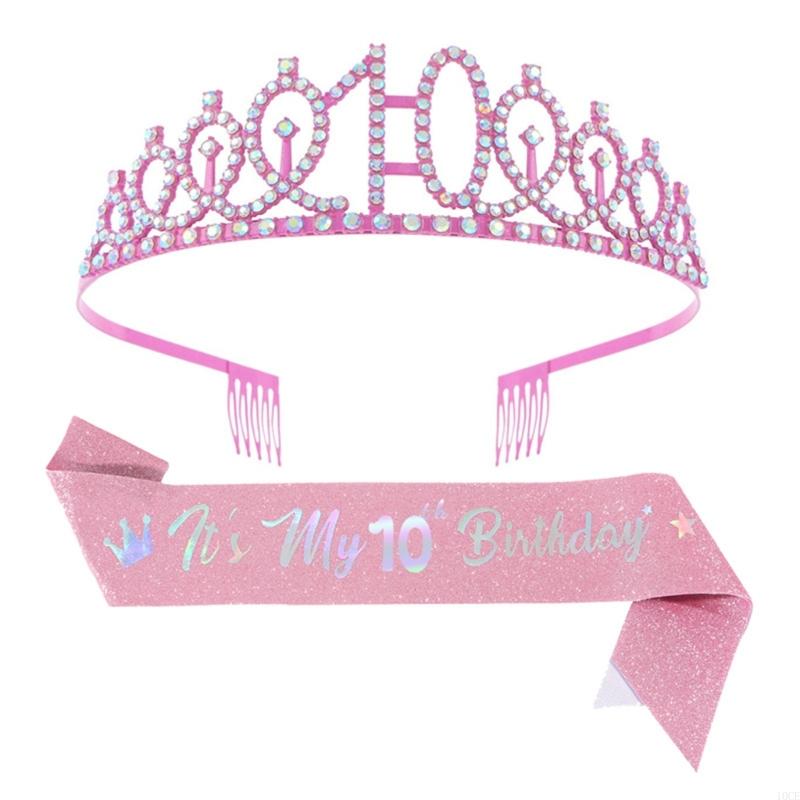 Glittering Pink Birthday Tiara - Birthday Sash Glitter recensie en prijs