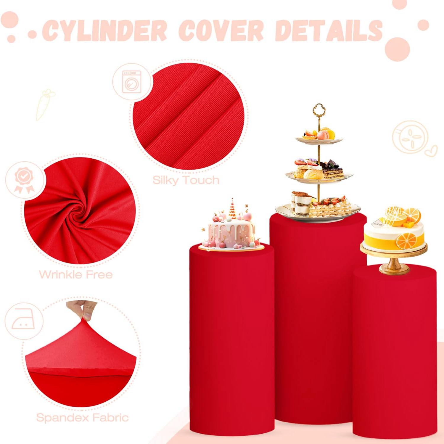 Yeele Red Cylinder Stand Cover - Dessert Table Backdrop recensie en prijs