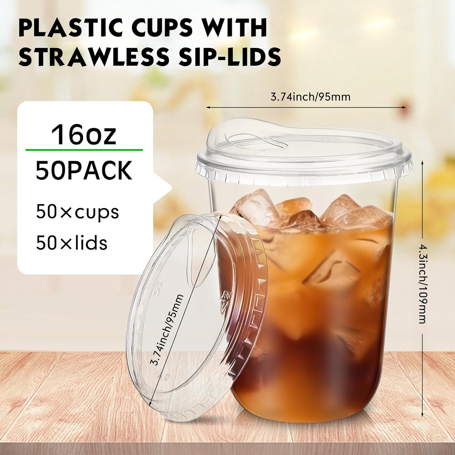 Clear Plastic Cups with Strawl - Plastic Cup 50Pcs recensie en prijs