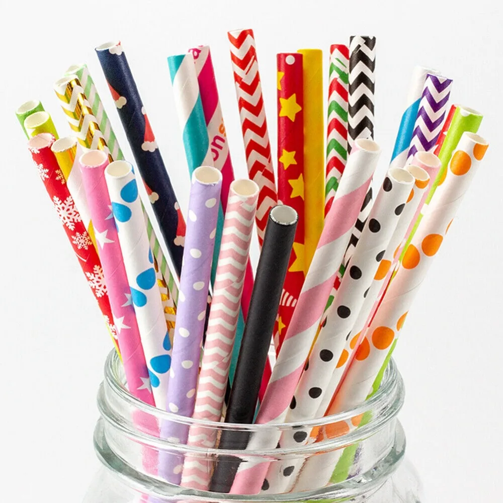 100 Bulk Packed Paper Straws P - Paper Straw Color recensie en prijs