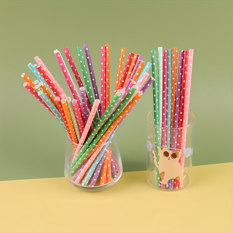100pcs colorful disposable pap - Paper Straw Color recensie en prijs