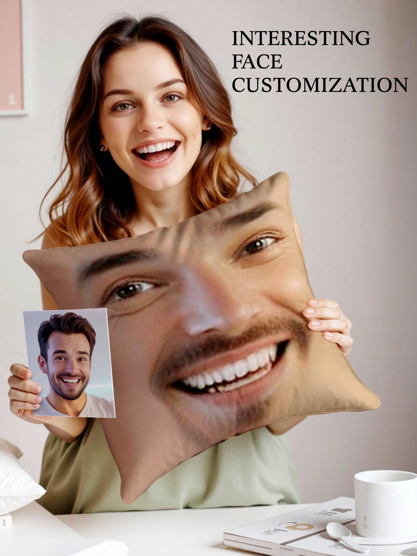 1pc Custom Face Square Pillow  - Eve Party recensie en prijs