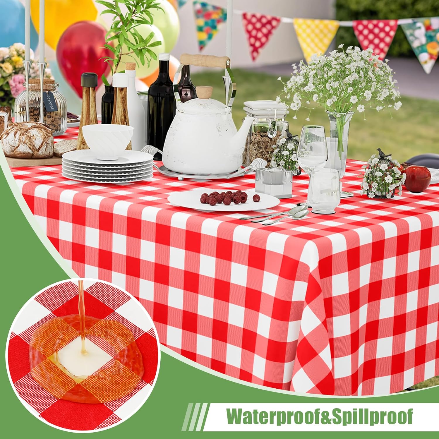 Smiry 3 Pack Red Gingham Dispo - Table Cloth Disposable recensie en prijs