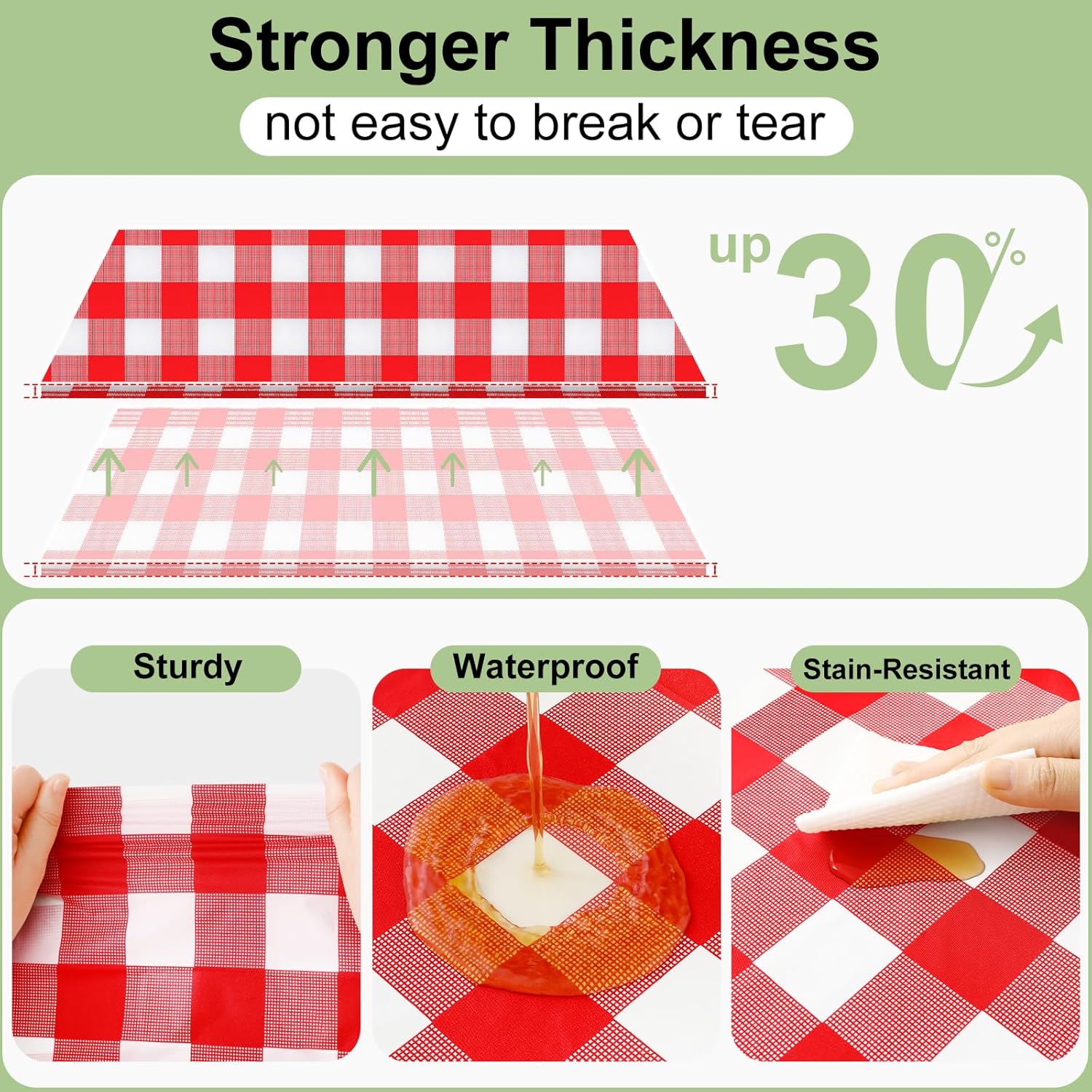 Smiry 3 Pack Red Gingham Dispo - Table Cloth Disposable recensie en prijs