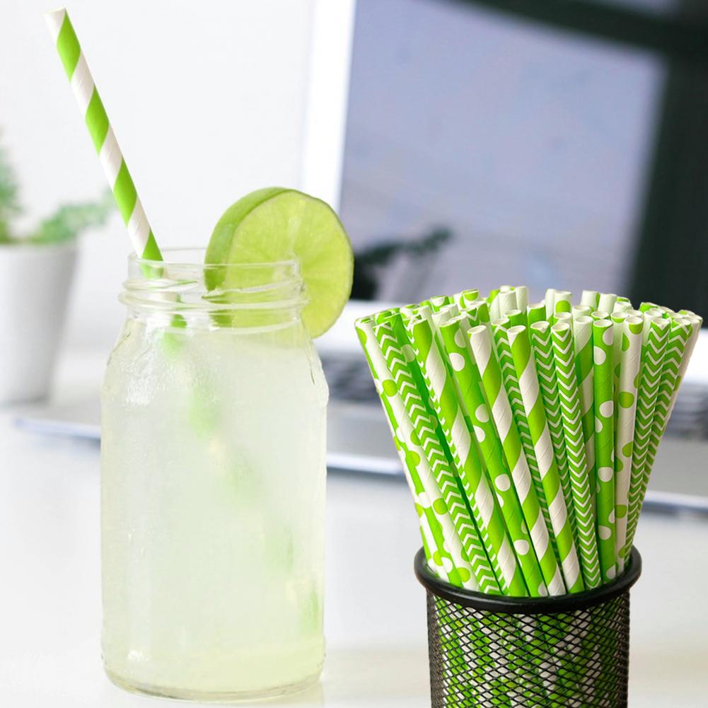 100Pcs Colorful Striped Print  - Paper Straw Color recensie en prijs