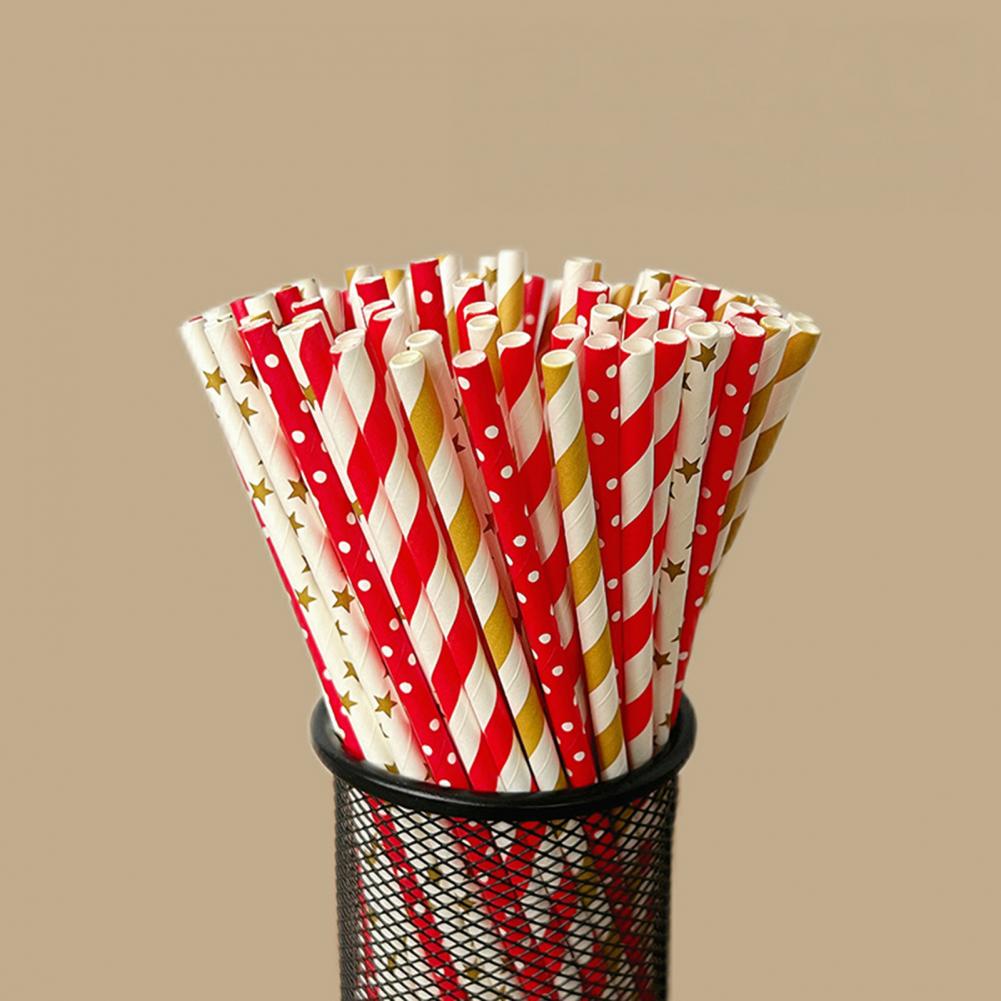 100Pcs Colorful Striped Print  - Paper Straw Color recensie en prijs