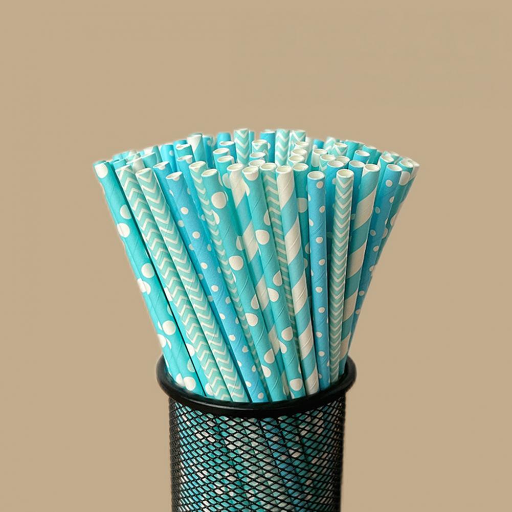 100Pcs Colorful Striped Print  - Paper Straw Color recensie en prijs