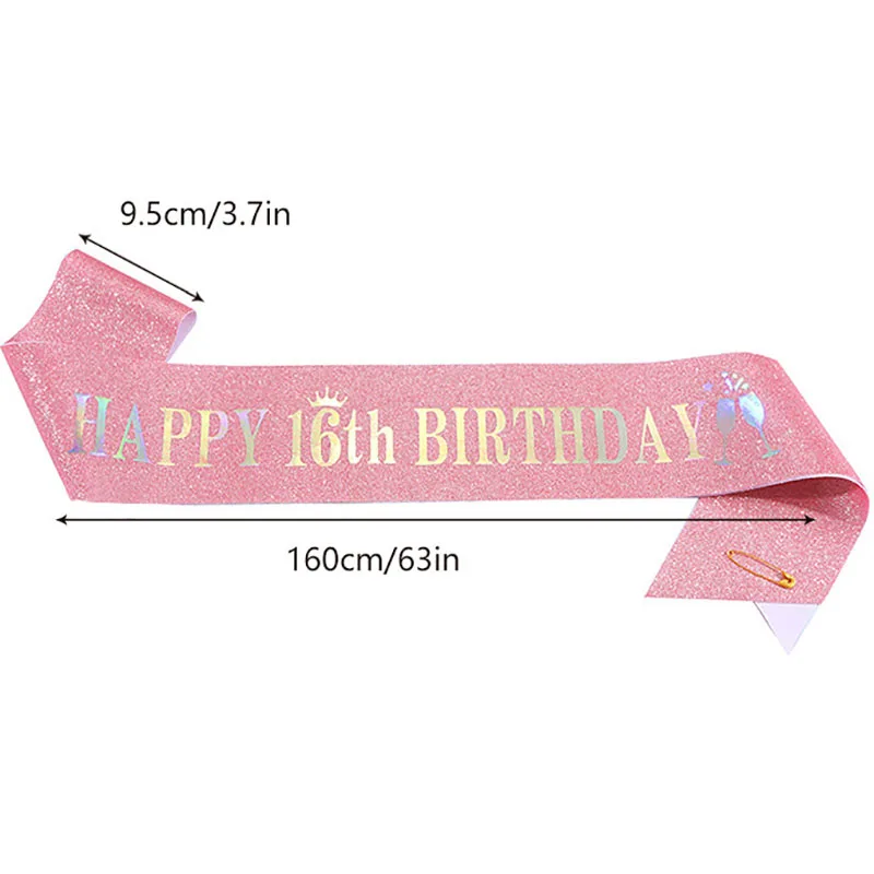 Happy 10th 13th 16th 21st 30th - Birthday Sash Glitter recensie en prijs