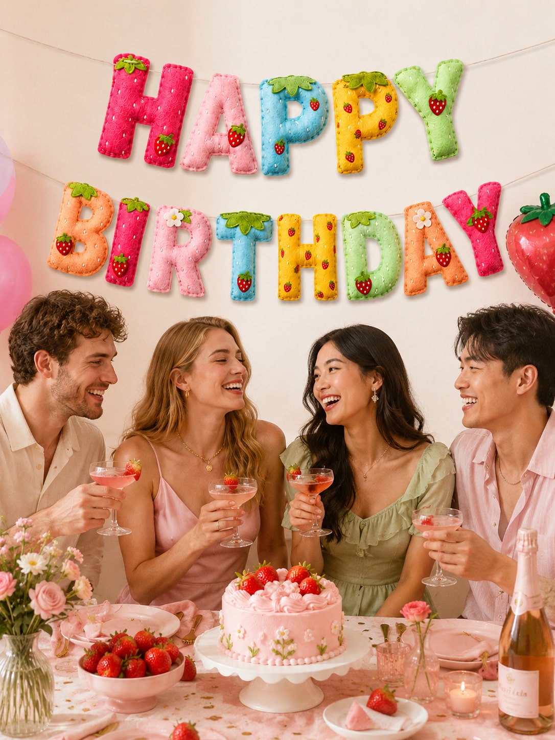 Strawberry Theme Happy Birthda - Dessert Table Backdrop recensie en prijs