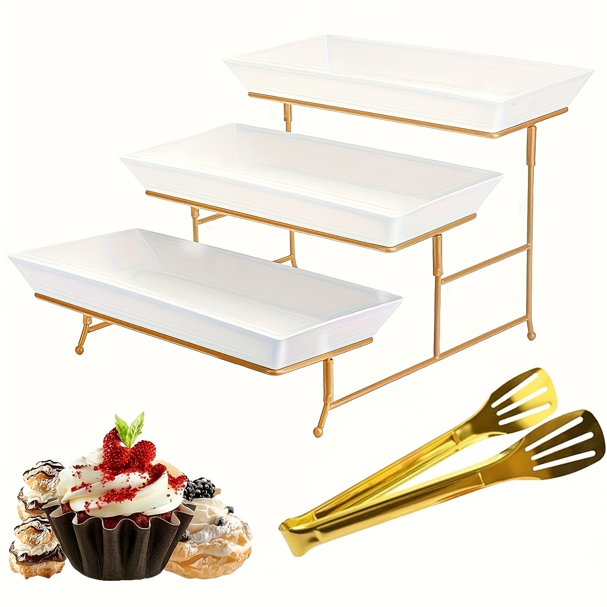 White Tiered Serving Stand + T - Cupcake Stand Tier recensie en prijs