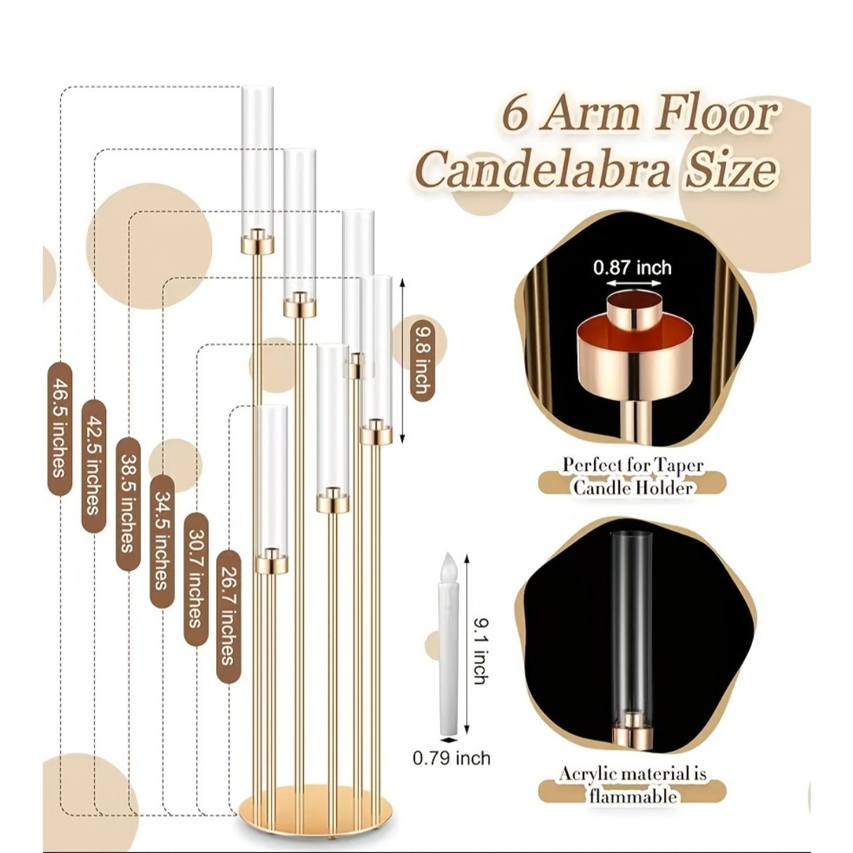 2 Sets Floor Candelabra 6 Arms - Centerpiece Stick recensie en prijs