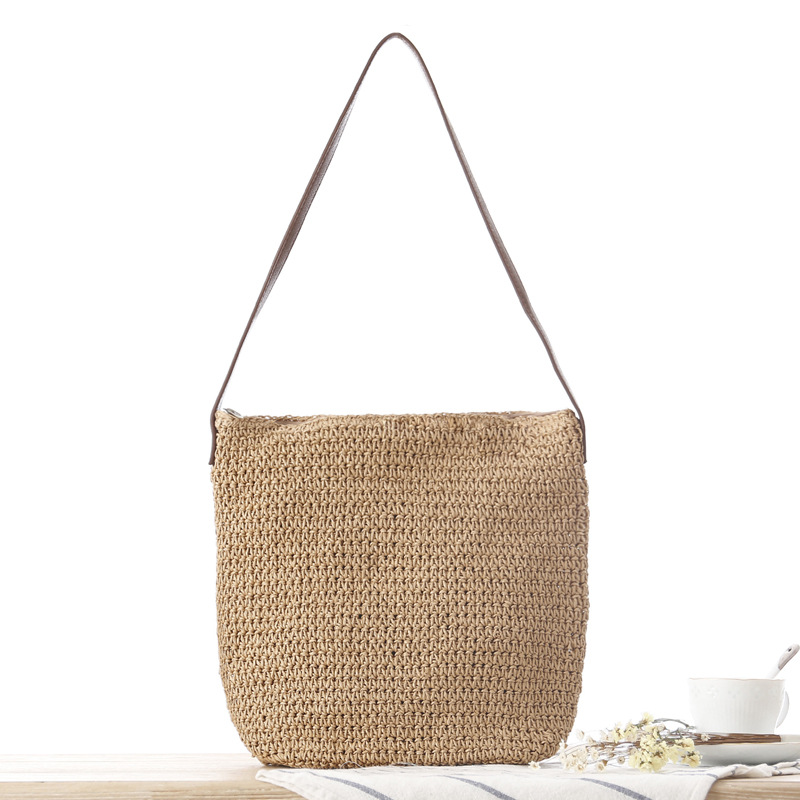 Straw Shoulder Woven Beach Sol - Paper Straw Color recensie en prijs