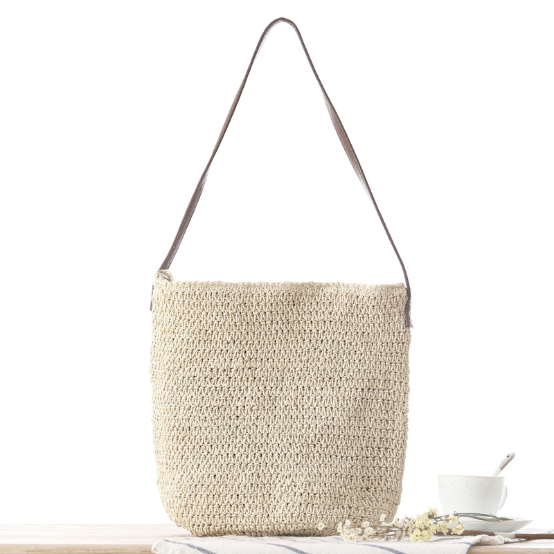 Straw Shoulder Woven Beach Sol - Paper Straw Color recensie en prijs
