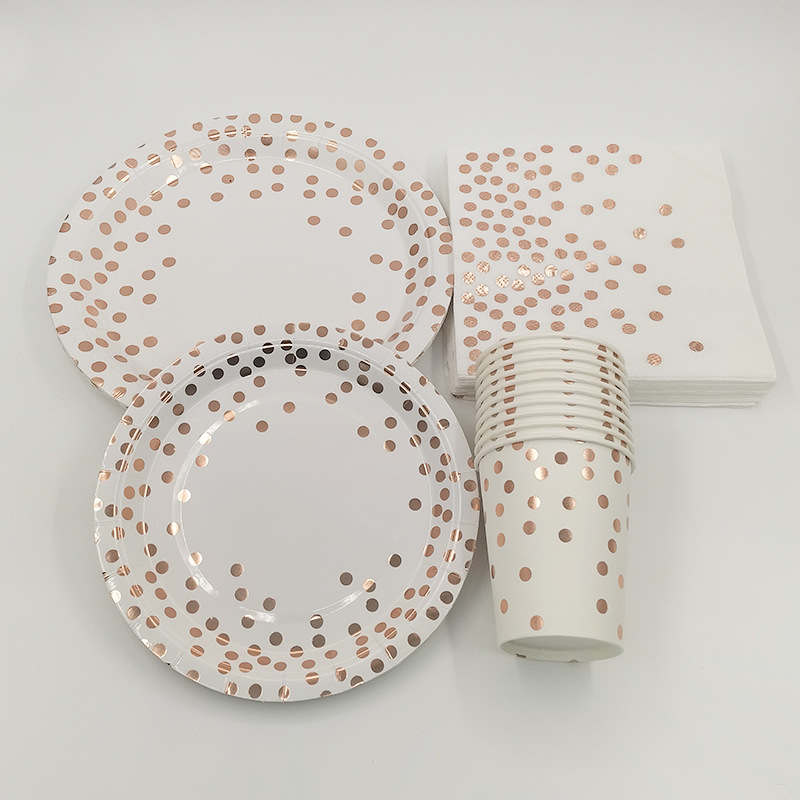 Rose Gold Party Tableware Kit  - Paper Straw Color recensie en prijs