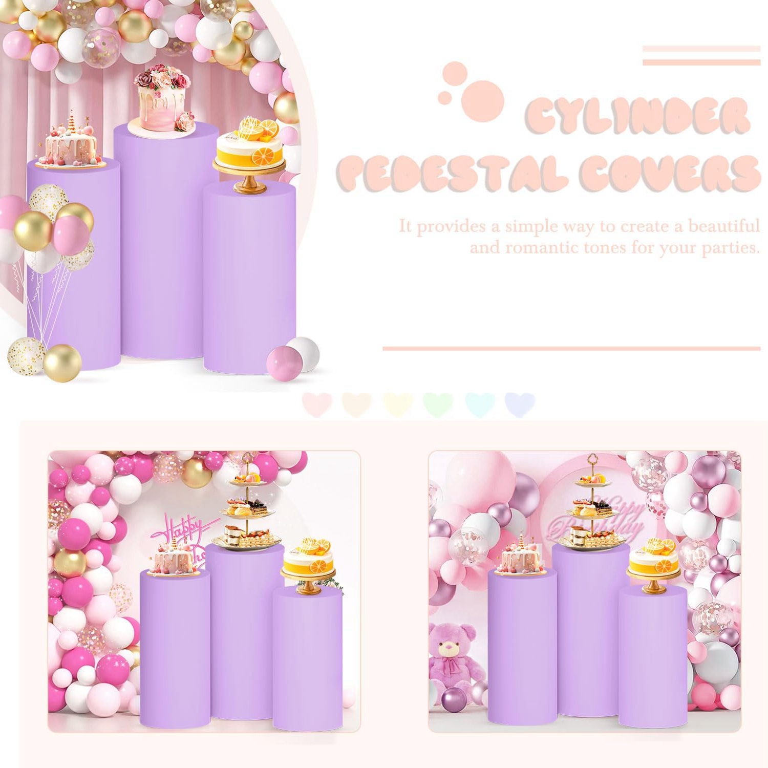 Yeele Purple Cylinder Stand Co - Dessert Table Backdrop recensie en prijs