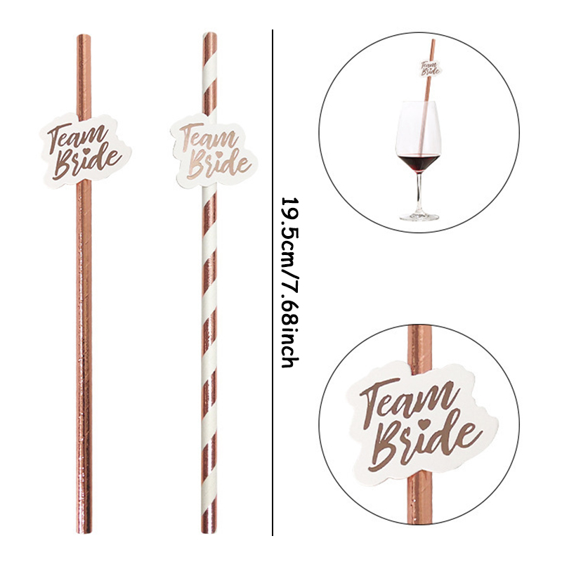 10pcs Team Bride Rose Gold Str - Paper Straw Color recensie en prijs