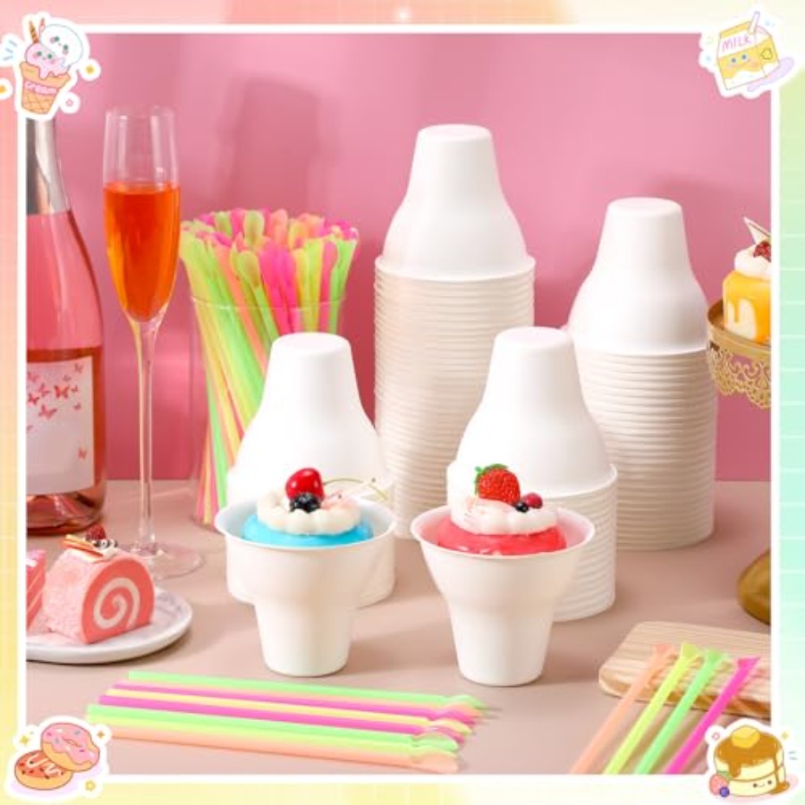 Set Snow Cone Cups and Straws  - Paper Straw Color recensie en prijs
