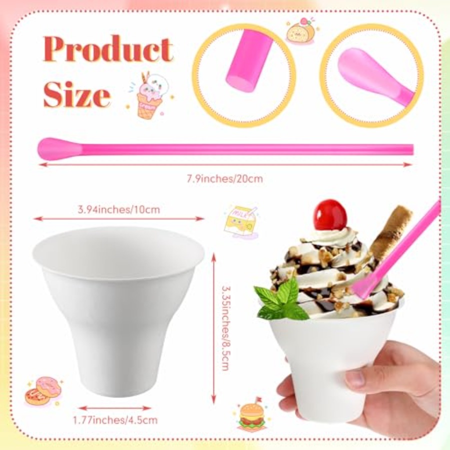 Set Snow Cone Cups and Straws  - Paper Straw Color recensie en prijs