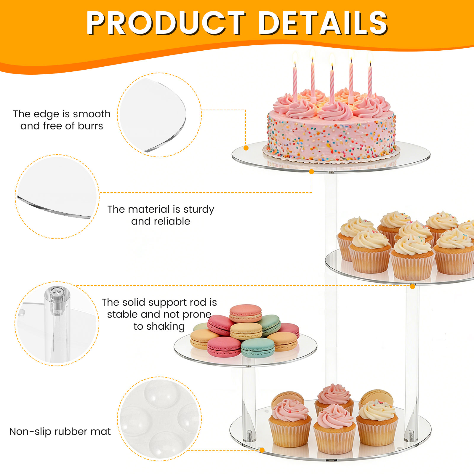 4 Tier Cake Stand Acrylic Tran - Cupcake Stand Tier recensie en prijs