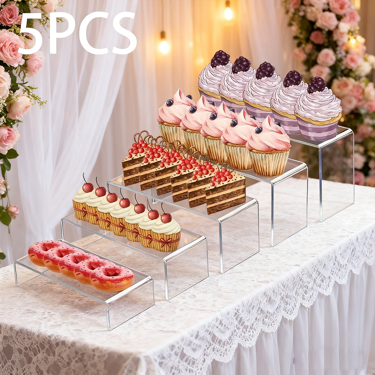 5pcs Acrylic Dessert Display S - Cupcake Stand Tier recensie en prijs