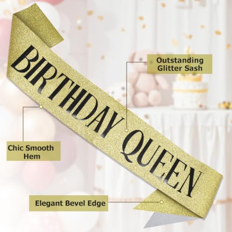 Birthday Queen Sash Glitter Go - Birthday Sash Glitter recensie en prijs