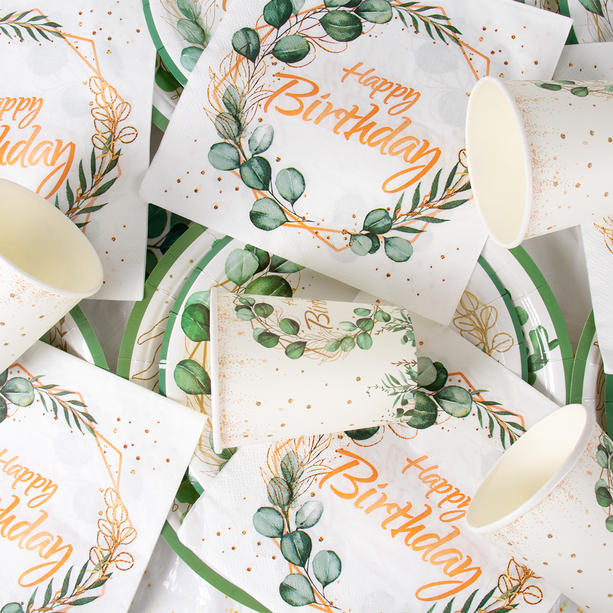 Green Eucalyptus Leaf Happy Bi - Table Cloth Disposable recensie en prijs