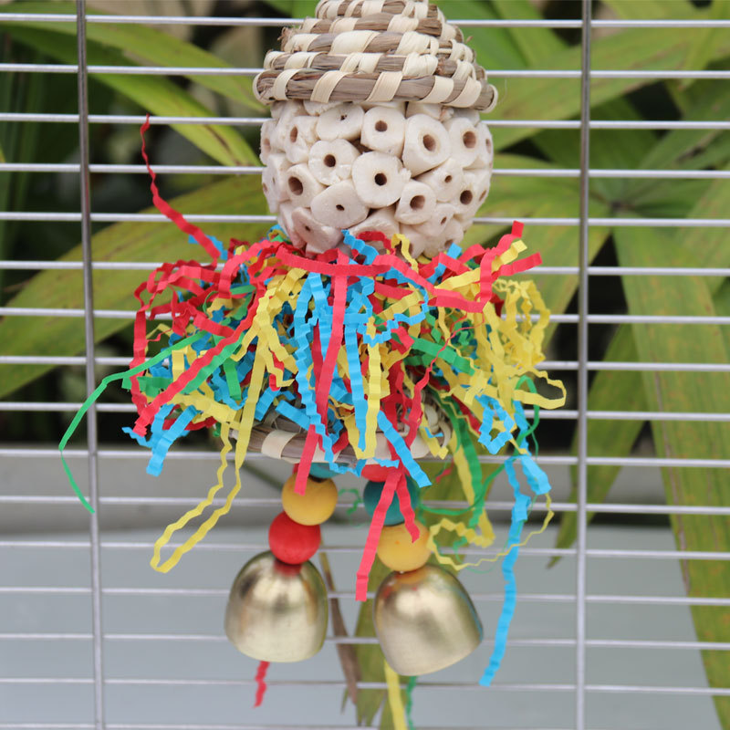 Bird toys, straw hats, colored - Paper Straw Color recensie en prijs