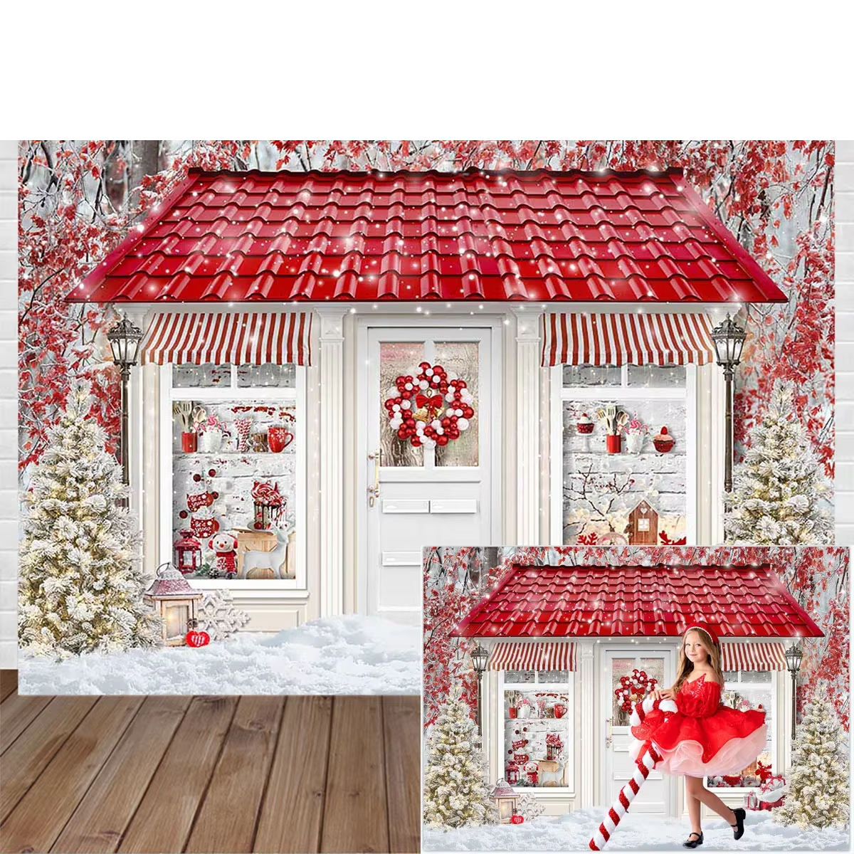 Winter Christmas Window Backgr - Party Event Supply Store recensie en prijs