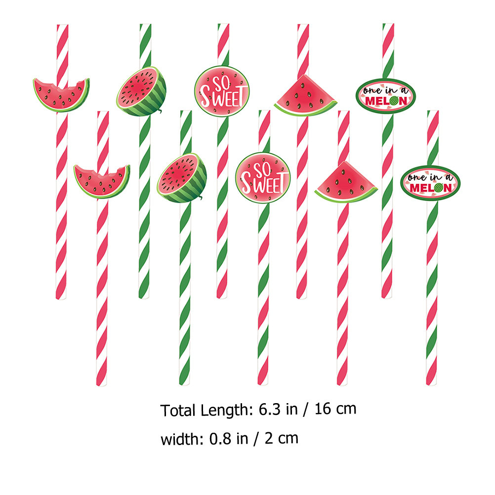 40Pcs Watermelon Disposable Pa - Paper Straw Color recensie en prijs