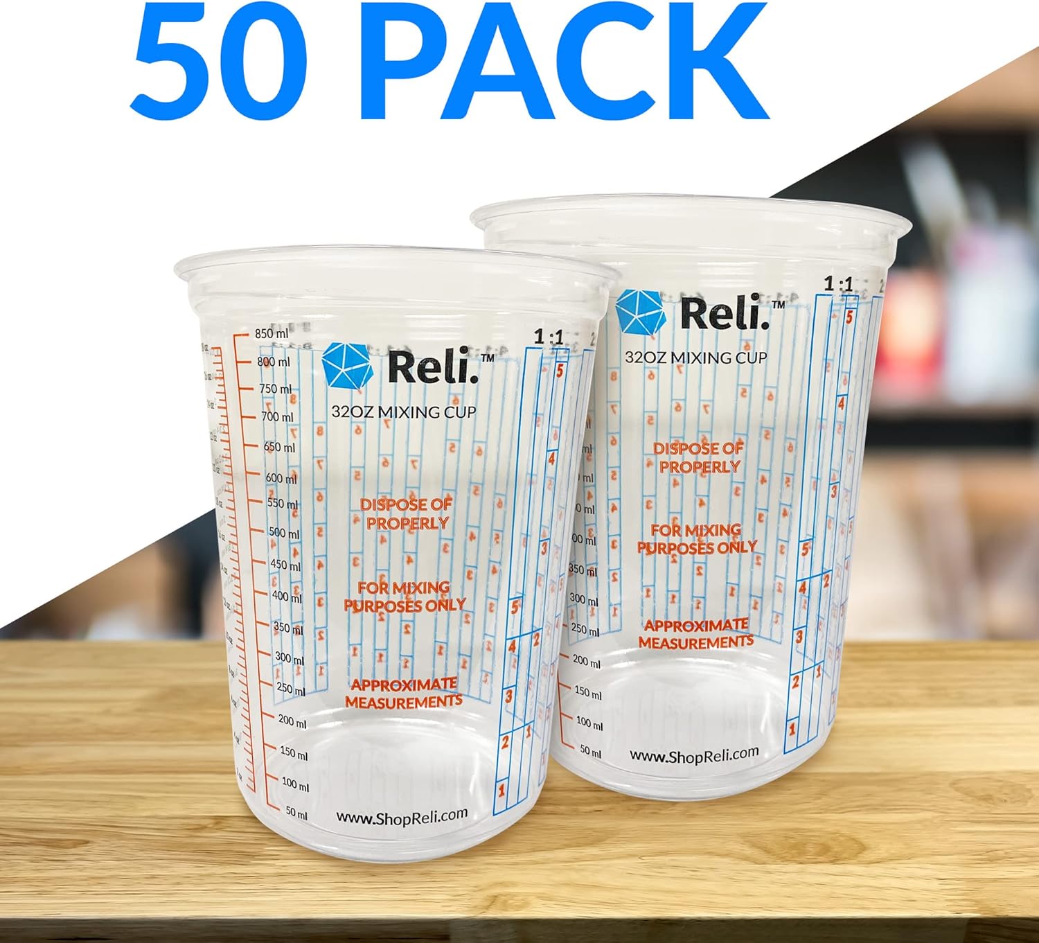 50 Pcs 32oz Disposable Paint M - Plastic Cup 50Pcs recensie en prijs