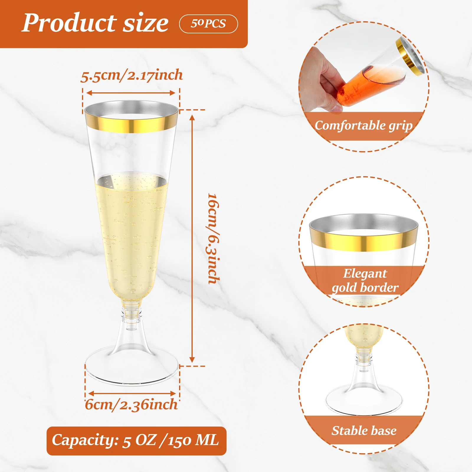 50Pcs Plastic Champagne Flutes - Plastic Cup 50Pcs recensie en prijs