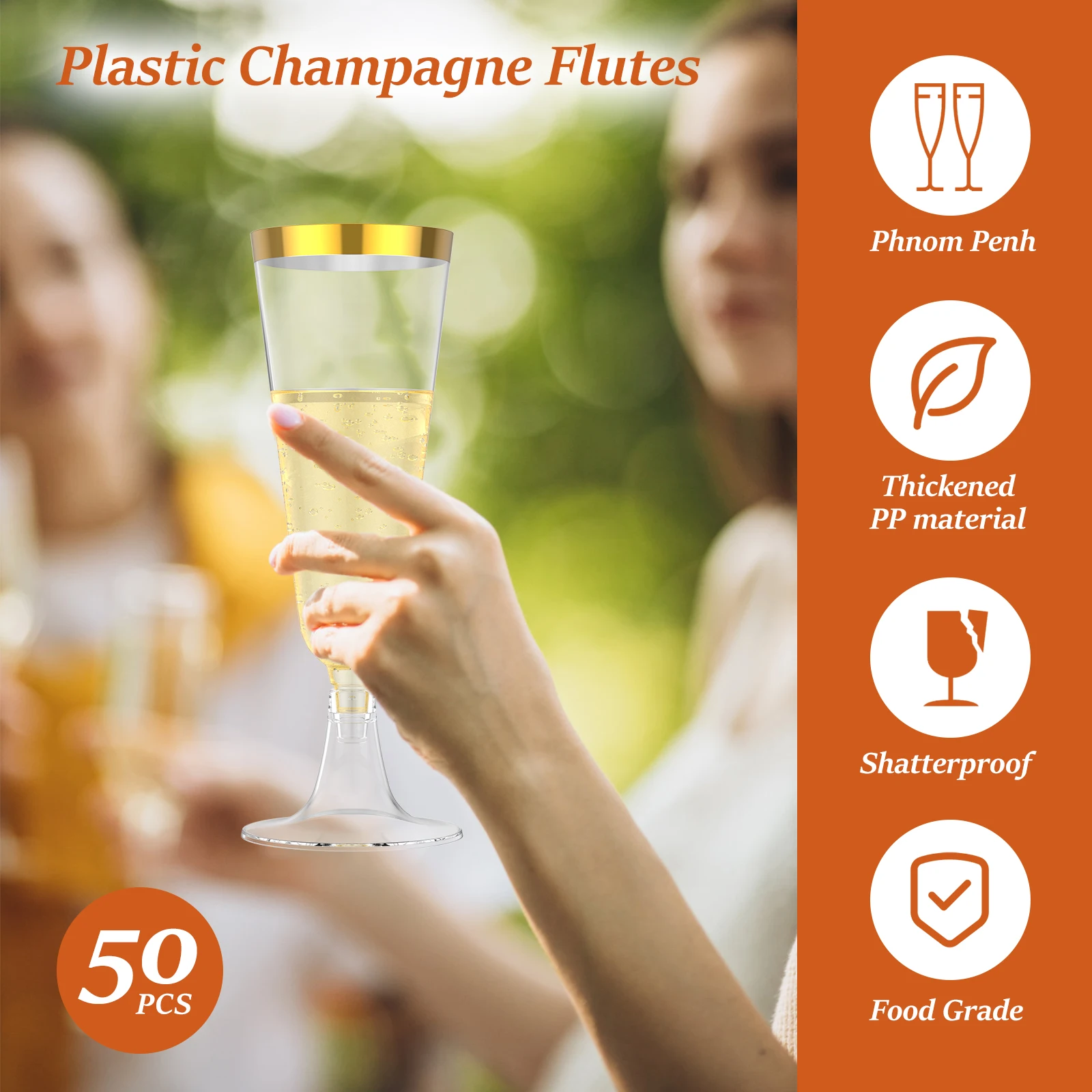 50Pcs Plastic Champagne Flutes - Plastic Cup 50Pcs recensie en prijs