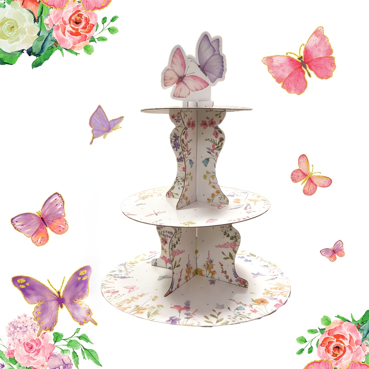 3-Tier Wildflower Butterfly Ca - Cupcake Stand Tier recensie en prijs