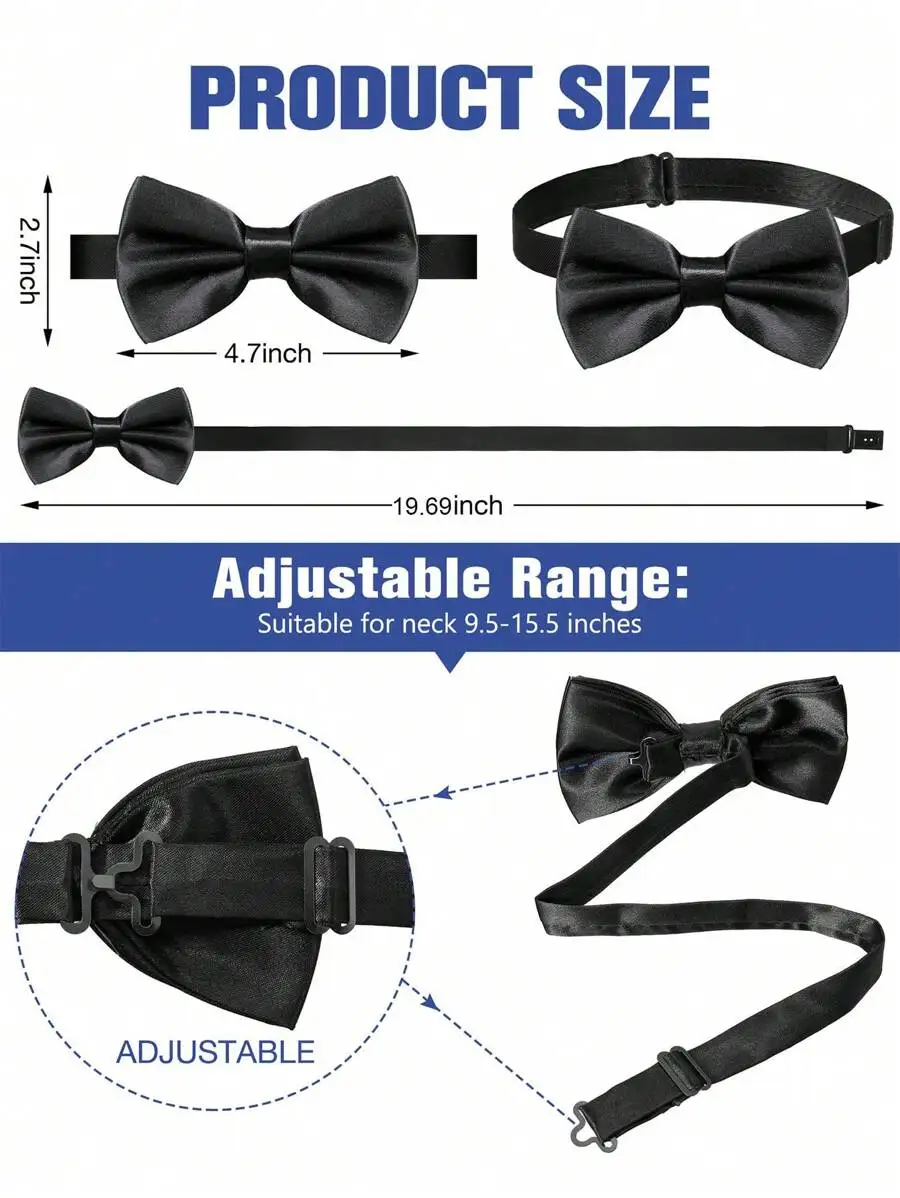 Mens Solid Color Satin Pre-Tie - Event & Party Supply Photos recensie en prijs