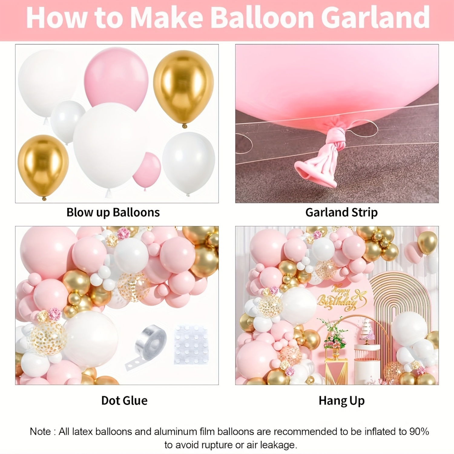125pcs Pink & White Balloon Ar - Balloon Arch Kit recensie en prijs