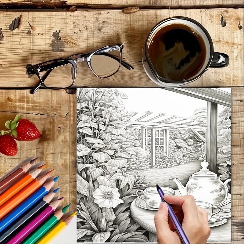 Tea In The Gardens Coloring Bo - Supply Event recensie en prijs