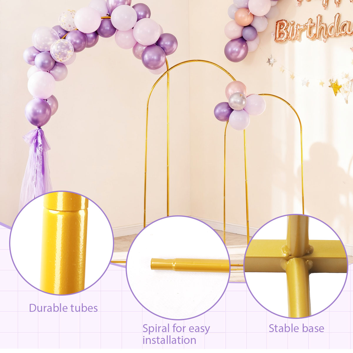 3Pack Golden Metal Arch Kits,  - Balloon Arch Kit recensie en prijs