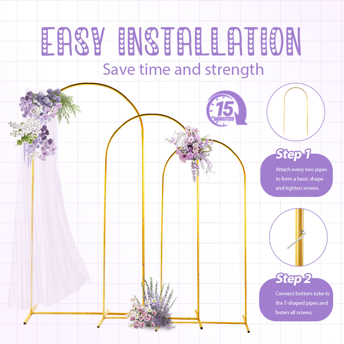 3Pack Golden Metal Arch Kits,  - Balloon Arch Kit recensie en prijs
