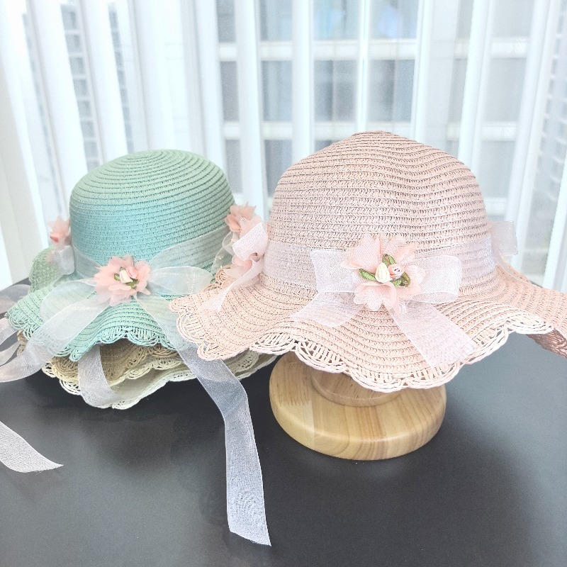 Girls 2pcs Straw Hat Solid Col - Paper Straw Color recensie en prijs