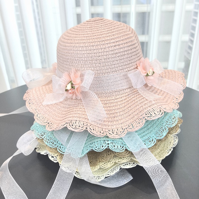 Girls 2pcs Straw Hat Solid Col - Paper Straw Color recensie en prijs